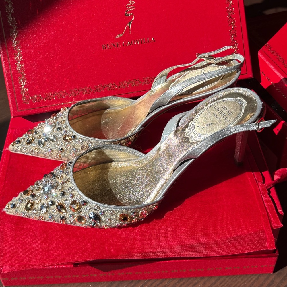 NIB! Rene Caovilla Cinderalla Slingbacks - Size 37